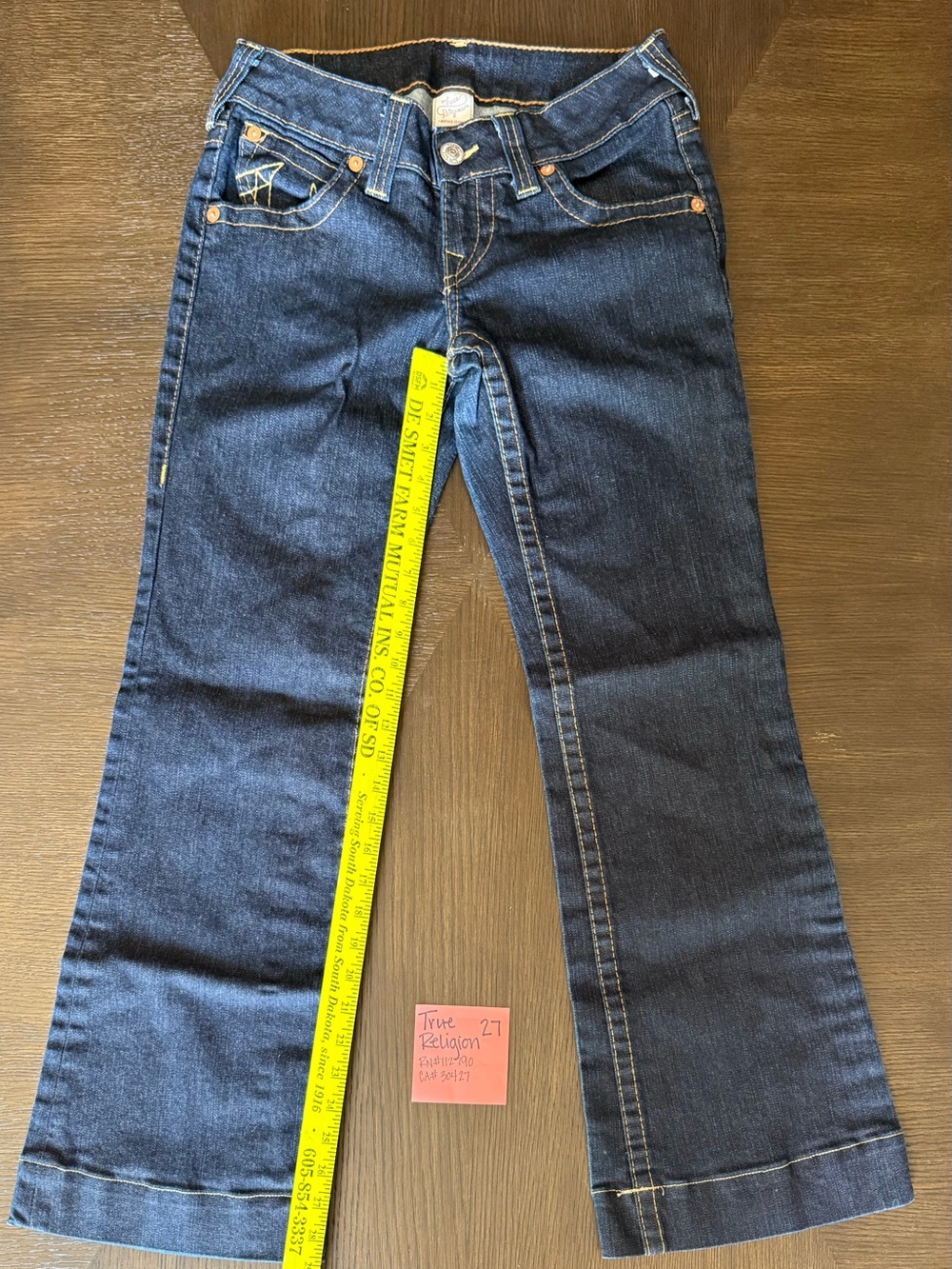 True Religion Dark Indigo Wide Leg Jeans